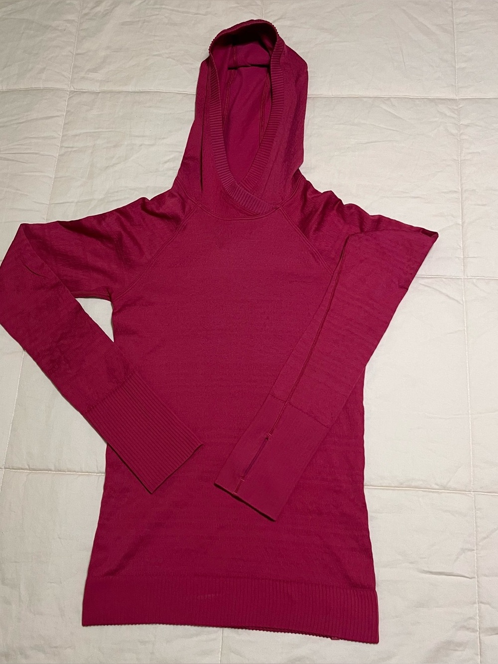 Lululemon Fuchsia Hooded Knit Pullover Sweater Sz 4
